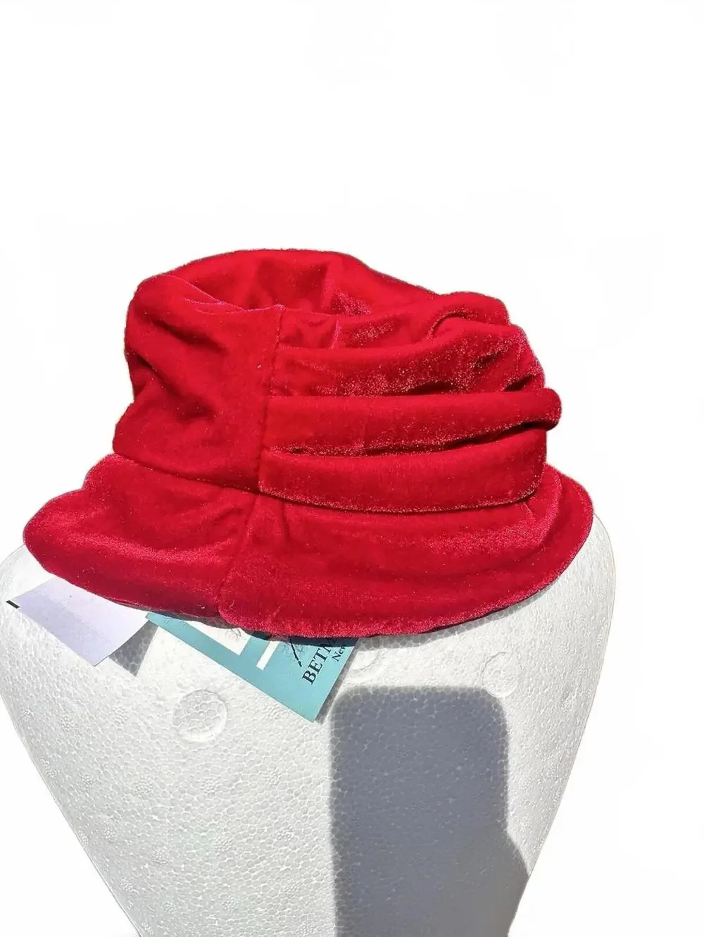 Betmar Vintage  90’s Bright Red Velvet Floppy Hat Grunge Whimsigoth Indie gen-x